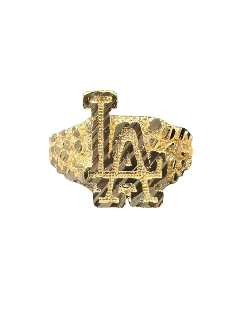 18K Gold Textured LA Nugget Ring