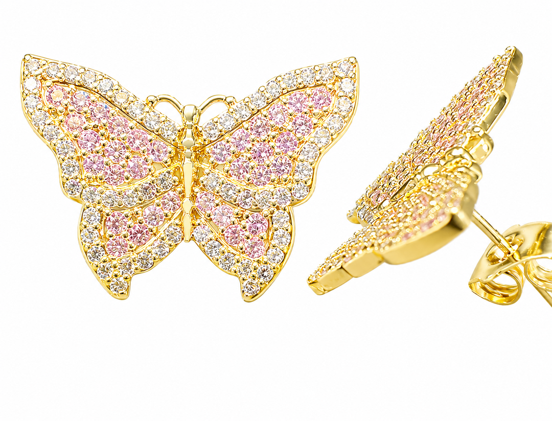 18K Gold Coquette Butterfly Earrings