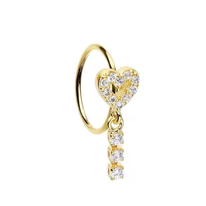 20G Heart Drop Nostril Ring