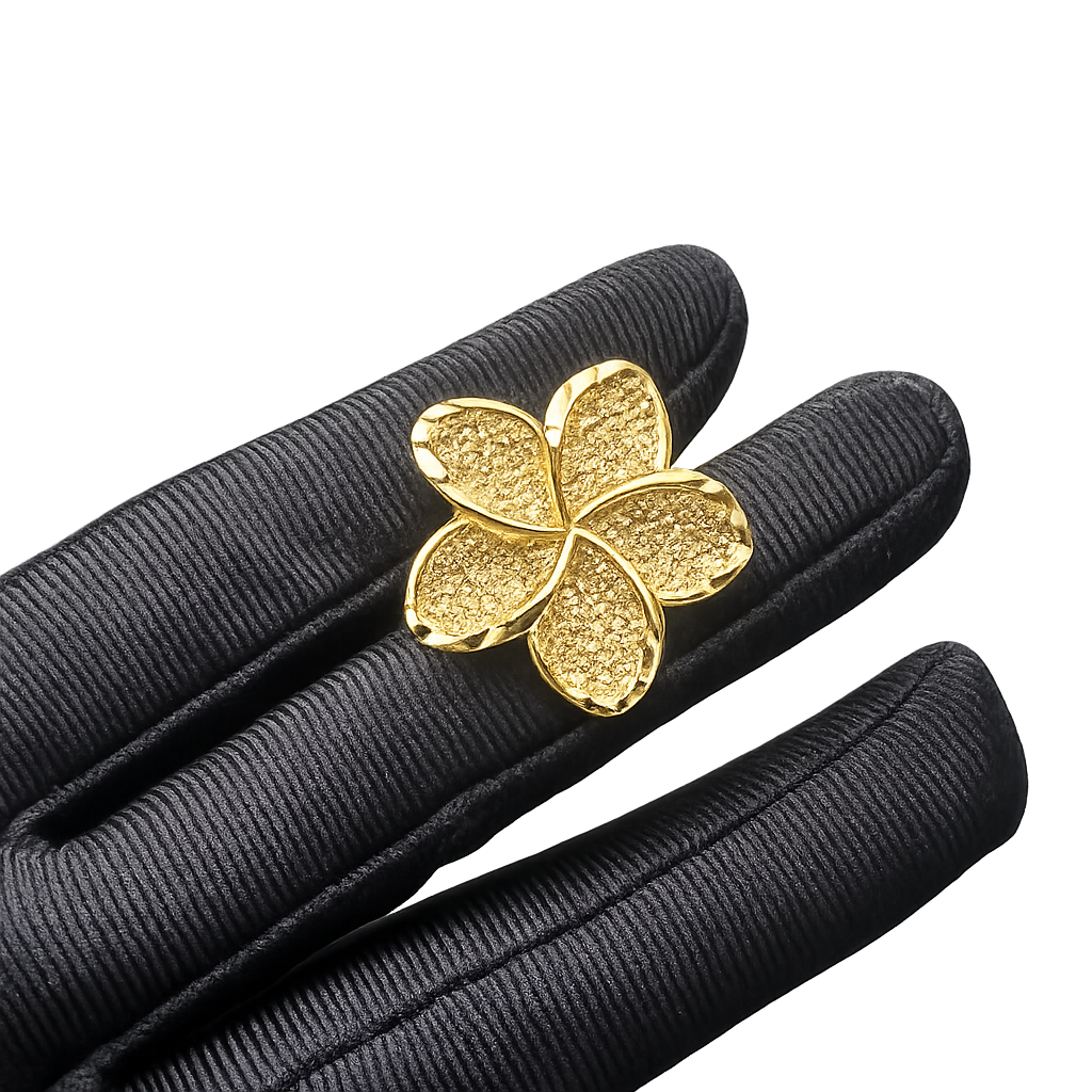 18K Gold Flower Statement Finger Ring