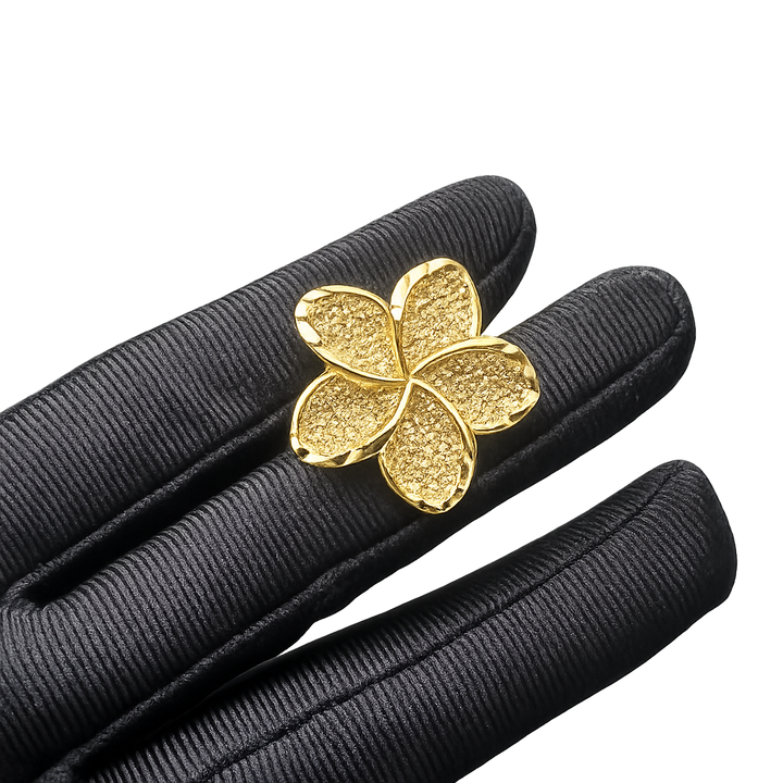18K Gold Flower Statement Finger Ring