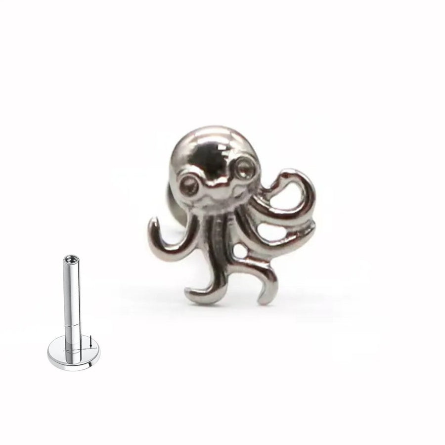 Ocean Octopus Titanium Labret Piercing - YoniDa'Punani