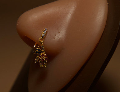 Yogi Bear Zirconia Gemstones Nose Stud