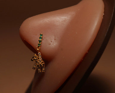 Yogi Bear Zirconia Gemstones Nose Stud