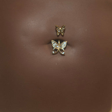 Steel top Butterfly Navel Belly Button Ring Body Piercing Jewelry - YoniDa'PunaniBelly Button