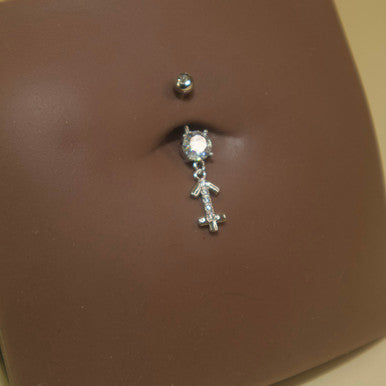 Steel Dangling Zodiac Sign Navel Belly Button Ring Body Piercing Jewelry - YoniDa'PunaniBelly Button