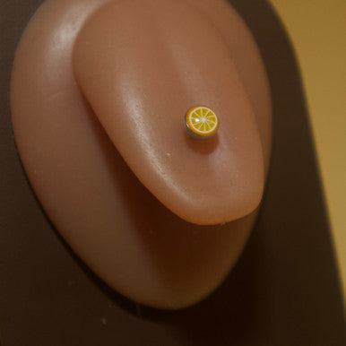 Orange Tongue Ring Barbell Body Piercing Jewelry - YoniDa'PunaniTongue Ring
