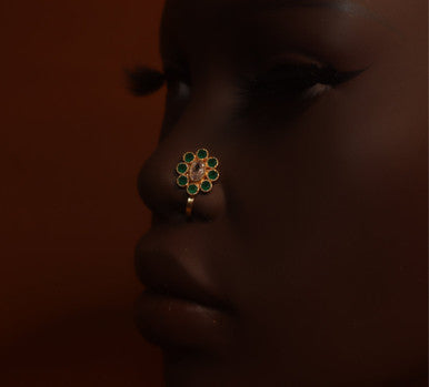 Zariah Oval Gem Nose Cuff