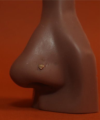 14Karat Solid Gold Mini Heart Nose Stud Piercing Jewelry - YoniDa&