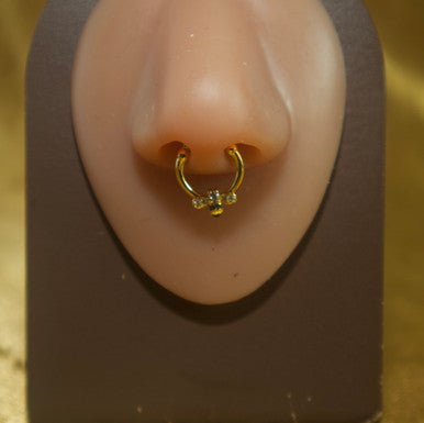 Gold Color Hypoallergenic Bee Septum Clicker Nose Piercing Jewelry - YoniDa&