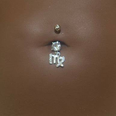Steel Dangling Zodiac Sign Navel Belly Button Ring Body Piercing Jewelry - YoniDa'PunaniBelly Button