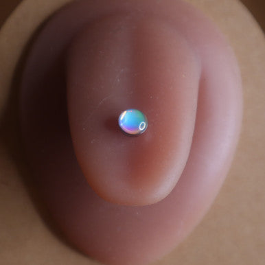 Stainless Steel Opal Circle Tongue Ring Piercing Jewelry - YoniDa'PunaniTongue Ring