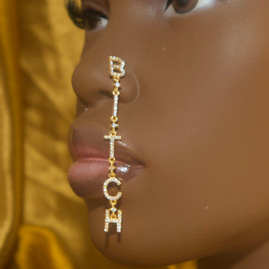 Dangle B*TCH Letter Nose Stud Ring Piercing Jewelry - YoniDa'PunaniNose Stud