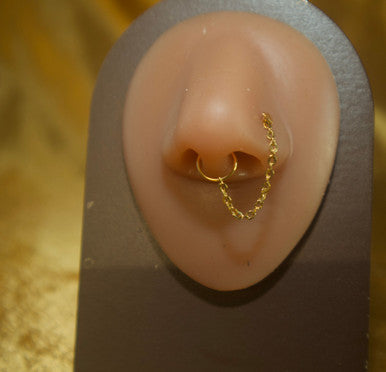Heart Shape Nose Chain Ring Stud Piercing Jewelry - YoniDa'PunaniNose Stud / Chain