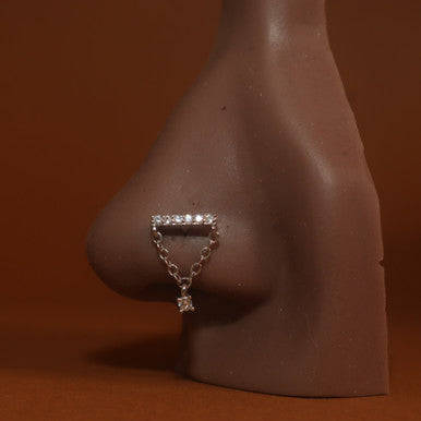 Livia Dangle Chain Nose Stud Piercing Jewelry - YoniDa&