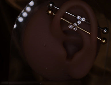 Emani Stainless Steel Industrial Barbell Earring Body Piercing Jewelry - YoniDa'PunaniIndustrial bar