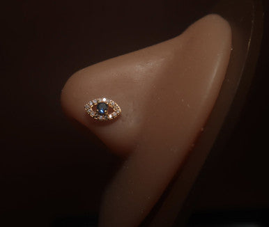 Evil Eye Nose Stud Gem Ring Jewelry For Protection - YoniDa'Punaninose stud