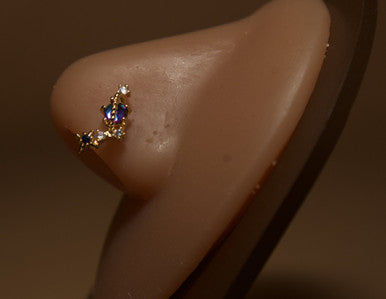 Neptune Opal Gem Stud Ring Piercing Jewelry - YoniDa&