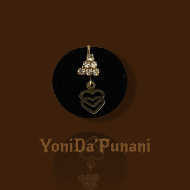 Paris Dangle Double Heart Nose Hoop Jewelry - YoniDa'Punaninose hoop