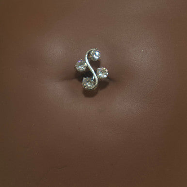Steel Four Twirl Navel Belly Button Ring Body Piercing - YoniDa'PunaniBelly Button