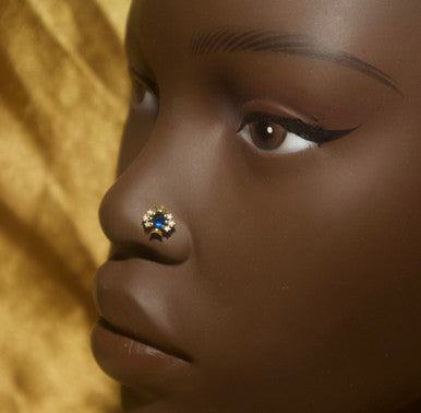 Carina 3 Gems Nose Stud Ring Piercing Jewelry - YoniDa'PunaniNose Stud