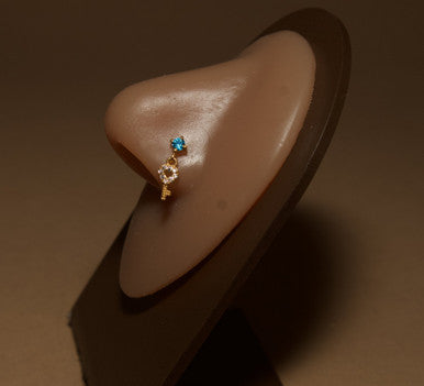Key Heart Nose Stud Ring Piercing Jewelry - YoniDa&