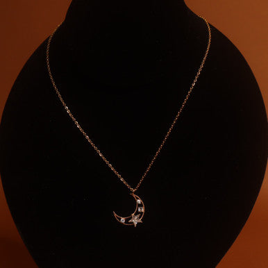 Half Moon Star Gem Necklace Pendant Jewelry - YoniDa&