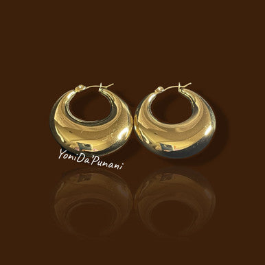 Stainless Steel Gold Color Shine Pair RIRI Earrings Jewelry - YoniDa&