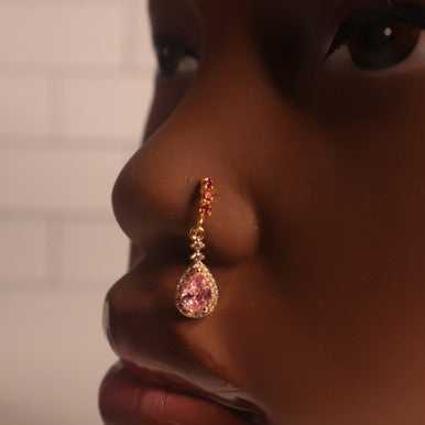 Light Pink Color Dangle Oval Nose Hoop Ring - YoniDa'Punaninose hoop