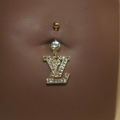 LV Navel Belly Button Ring Body Piercing Jewelry - YoniDa'PunaniBelly Button