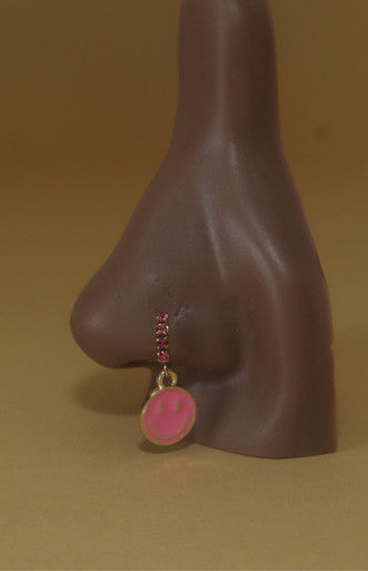 Dangle Pink Smiley Nose Hoop Piercing Jewelry - YoniDa&
