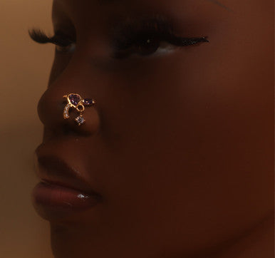 Bonnie & Clyde Heart Gem Nose Stud Piercing - YoniDa'PunaniNose Stud