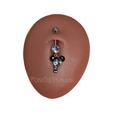 Multi Colors Dangling Ebony Puff Girls Belly Button Body Piercing - YoniDa&