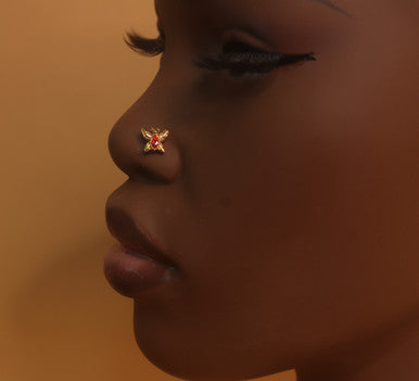 Butterfly Wings Gem Nose Stud Piercing Jewelry - YoniDa'PunaniNose Stud