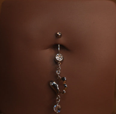 Steel plus size half butterfly wing navel - YoniDa'PunaniBelly Button