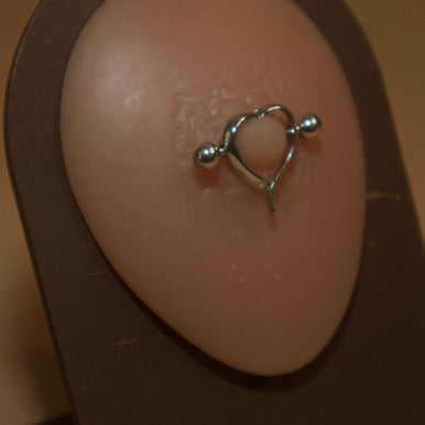 Steel Loop Heart Barbell Nipple Ring Piercing Jewelry