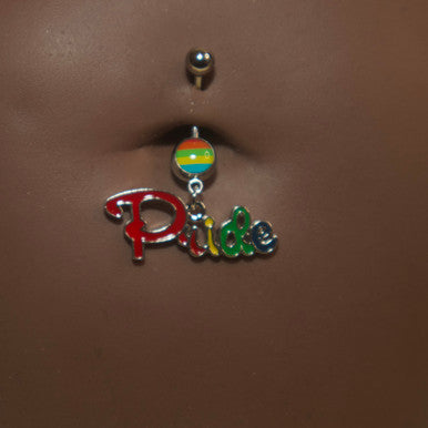 Steel Pride Color Navel Piercing