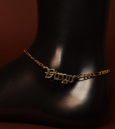 Gold Color Multiple Styles Zodiac Cuban Chain Tennis Anklet Foot Jewelry - YoniDa&