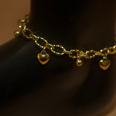 Gold Color Heart Drop Anklet Jewelry - YoniDa'PunaniAnklets