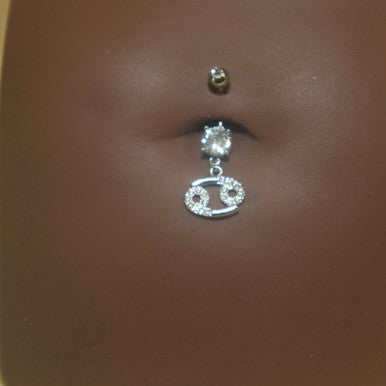 Steel Dangling Zodiac Sign Navel Belly Button Ring Body Piercing Jewelry - YoniDa'PunaniBelly Button