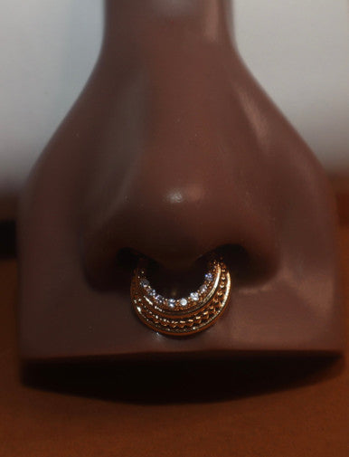 Cubic Zirconia Amias Septum Clicker Nose Piercing Jewelry - YoniDa'PunaniSEPTUM