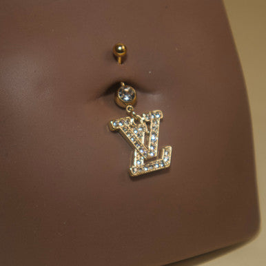 LV Navel Belly Button Ring Body Piercing Jewelry - YoniDa'PunaniBelly Button