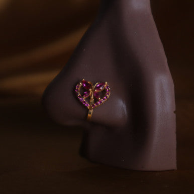 Butterfly in a heart Nose cuff Jewelry - YoniDa'PunaniNose Cuff