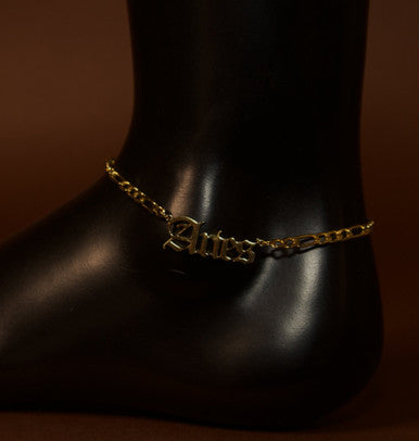 Gold Color Multiple Styles Zodiac Cuban Chain Tennis Anklet Foot Jewelry - YoniDa'PunaniAnklets