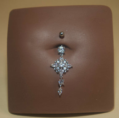 Steel Big Diamond Navel Belly Button - YoniDa'PunaniBelly Button