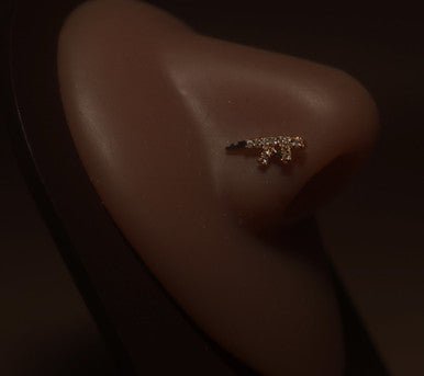 Ak CZ Gun Nose Stud Piercing Jewelry - YoniDa'PunaniNose Stud