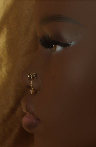 Bow Angel Dangling Chain Nose Stud - YoniDa'PunaniNose Stud