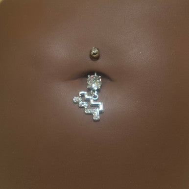 Steel Dangling Zodiac Sign Navel Belly Button Ring Body Piercing Jewelry - YoniDa&