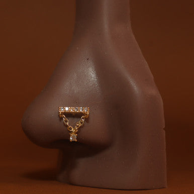 Livia Dangle Chain Nose Stud Piercing Jewelry - YoniDa&
