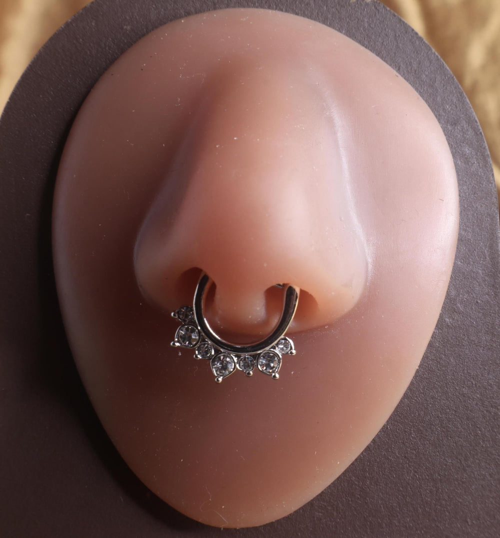 Big Gems Spike Septum Clicker Nose Hoop Jewelry - YoniDa'Punani